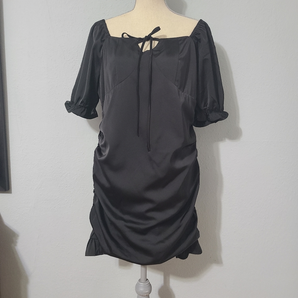 LBD Tie Front Ruching Dress 2XL‎